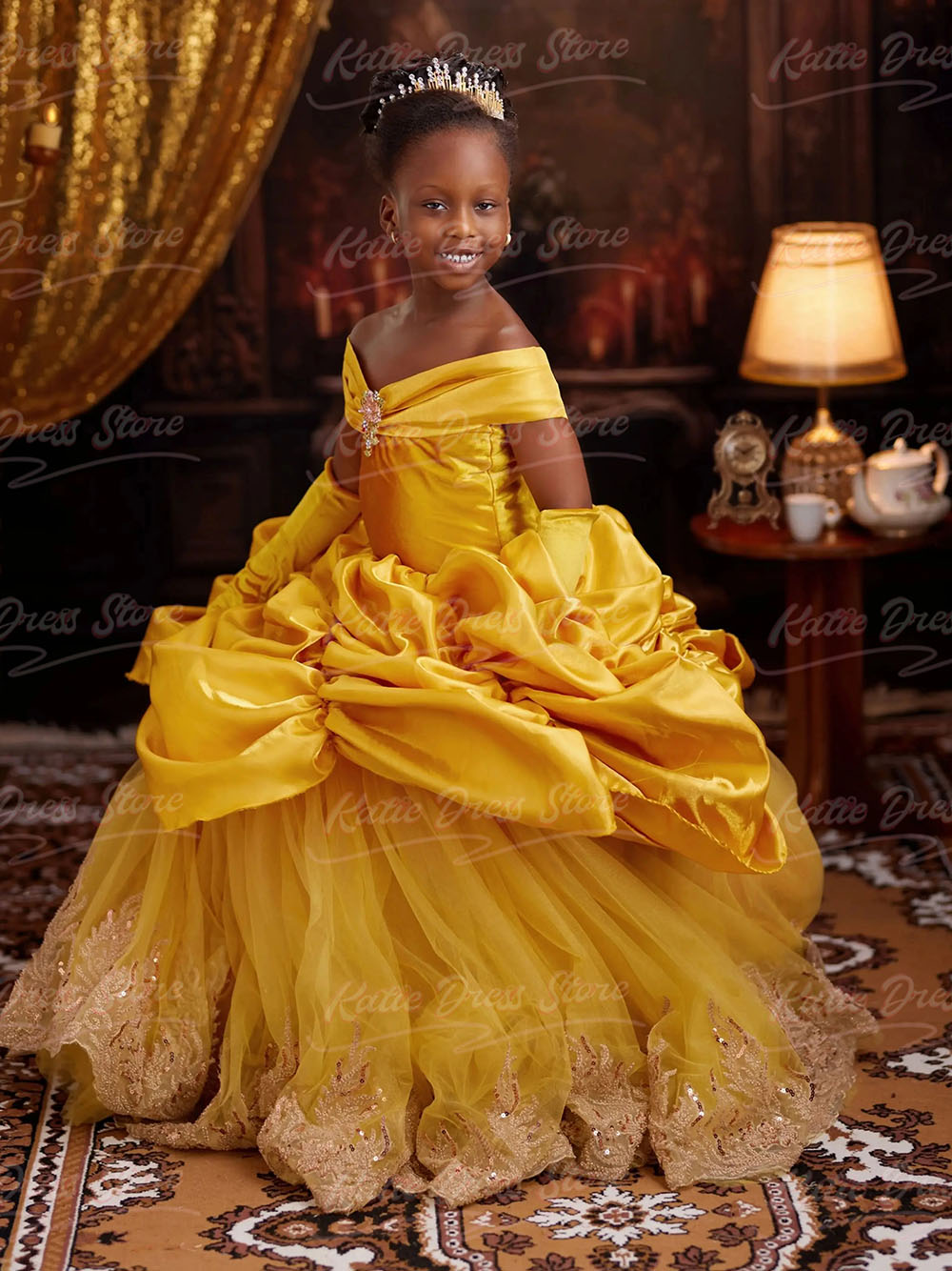 Customized Yellow Princess Flo - đánh giá và giá Embroidery Yellow Dress