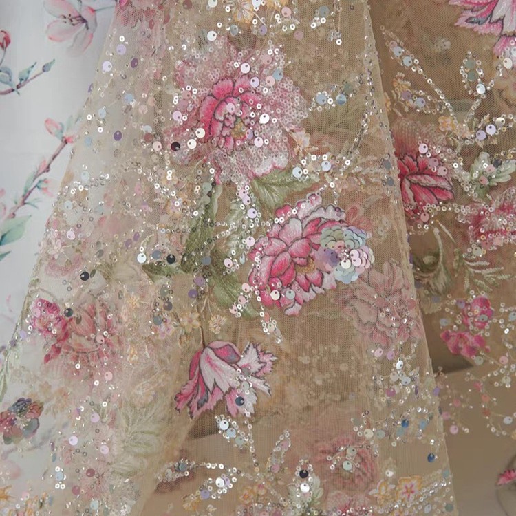 1M 120Cm Wide Luxury Beaded La - đánh giá và giá Embroidery Garments
